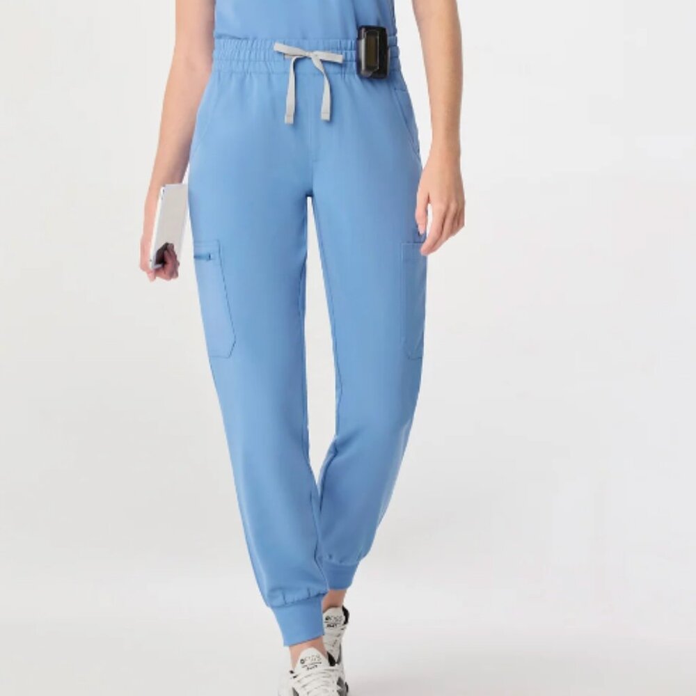 FIGS High waisted Uman relaxed jogger pants- Ceil Blue, XSmall